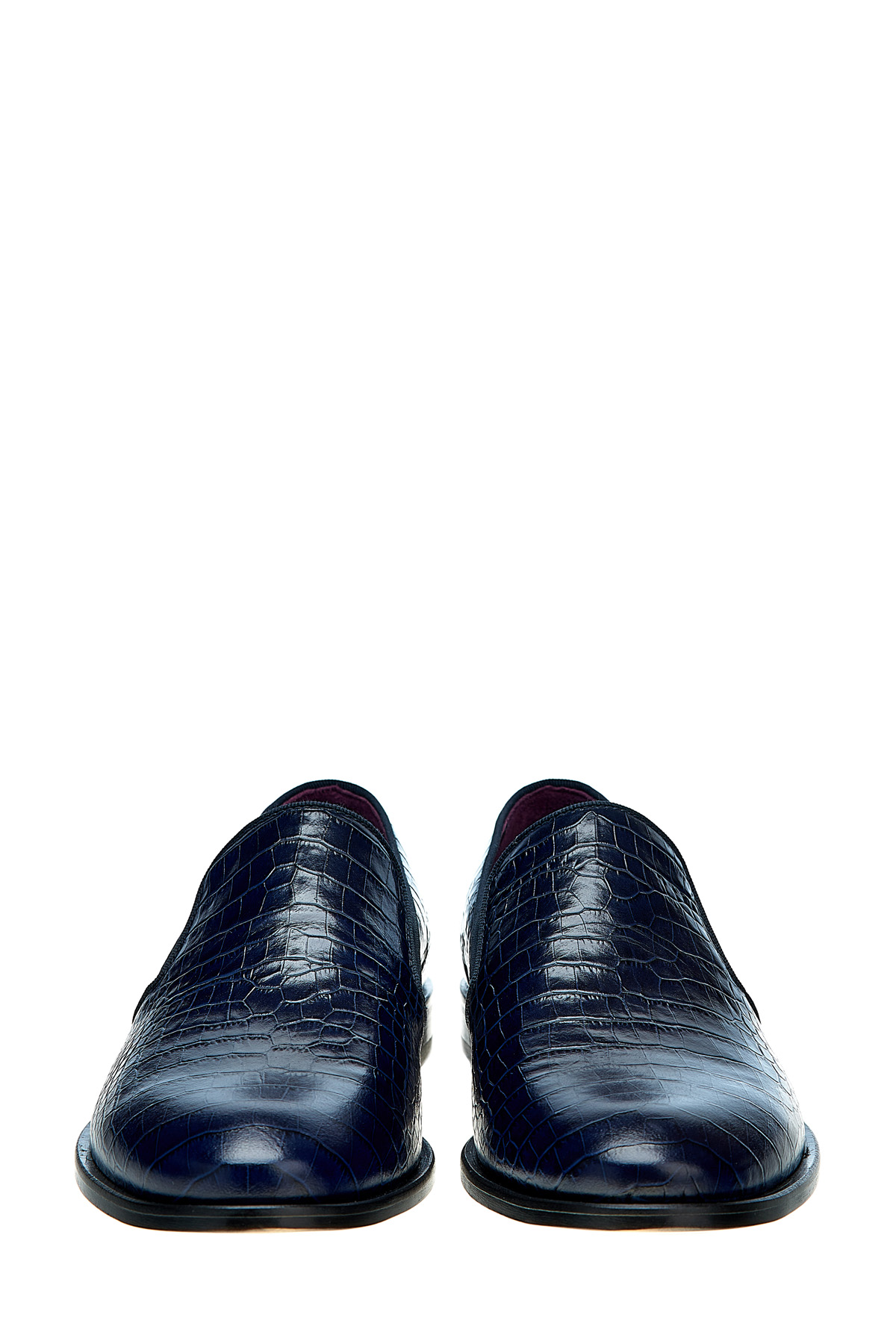 Лоферы из глянцевой мелкозернистой кожи с фактурным анималистичным узором MIRAGE, цвет синий, размер 39;40;41;43;44 - фото 5